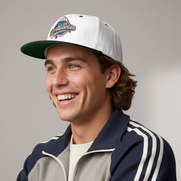 Vintage 90s Starter 1998 World Series Hat Baseball Snapback Cap White Black Kore - Picture 2 of 16